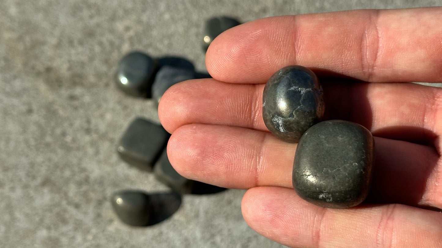 pyrite tumbled stone